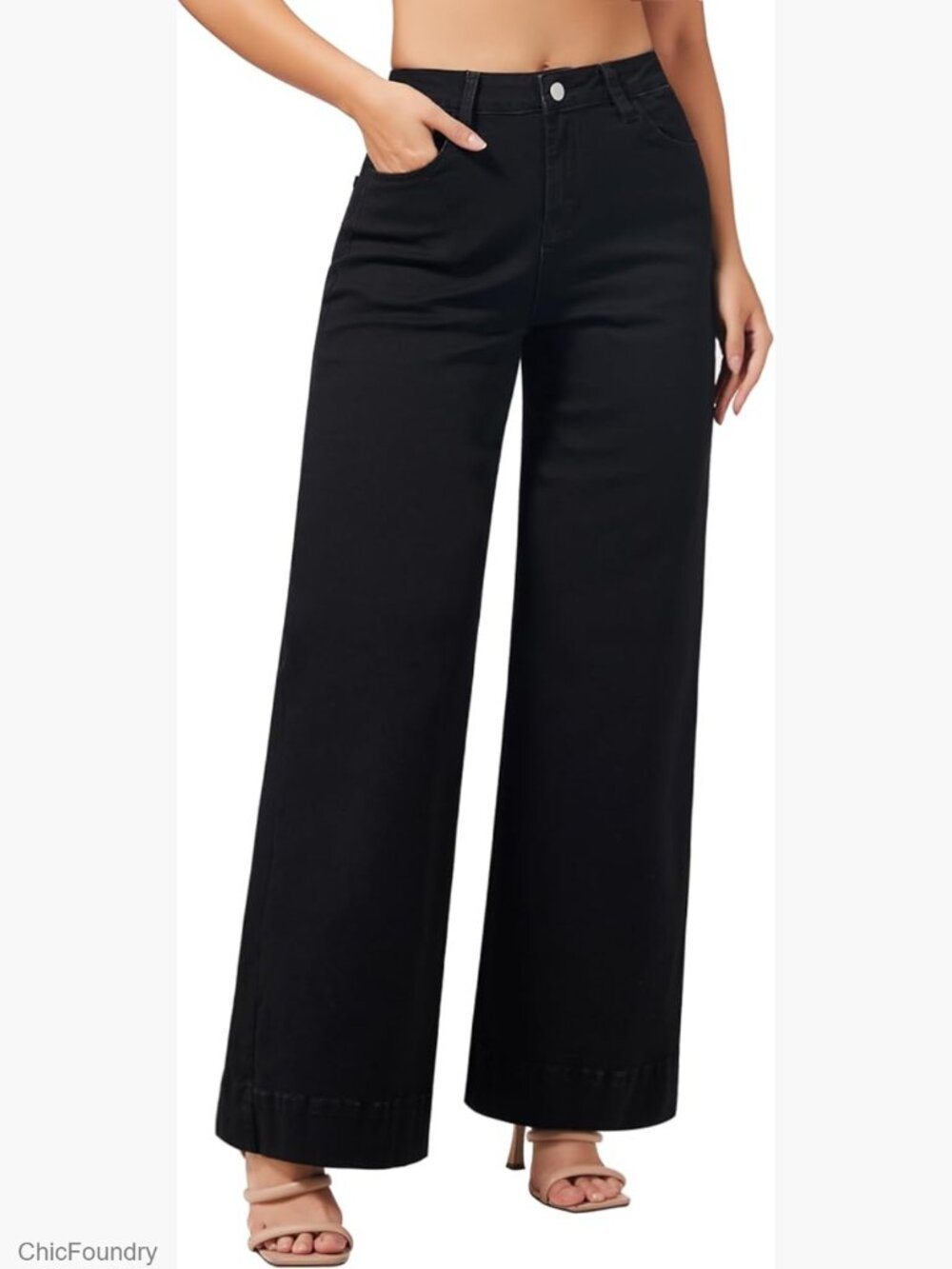 High Waisted Wide Leg Baggy Stretchy Denim Jeans